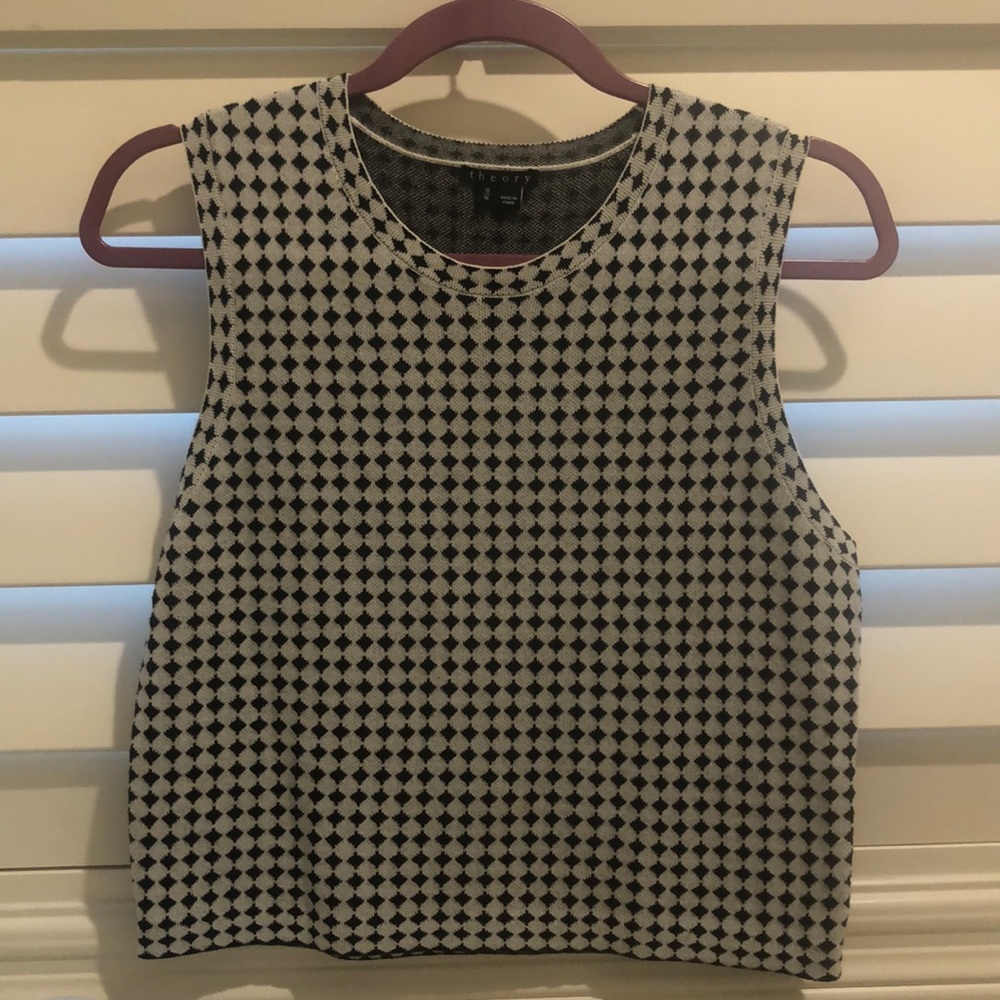 Theory checkered black/ white shirt